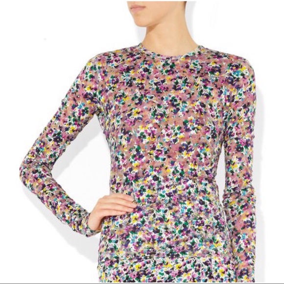 Nina Ricci Sheer Floral Print Top 42 / US6-8 - Picture 2 of 8